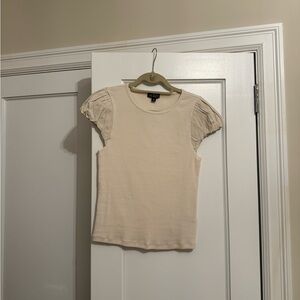 J. Crew Cream Fitted Short Sleeve Tee